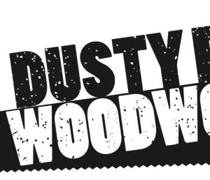 Logo featuring a dusty design by Dusty Dude Woodworks.