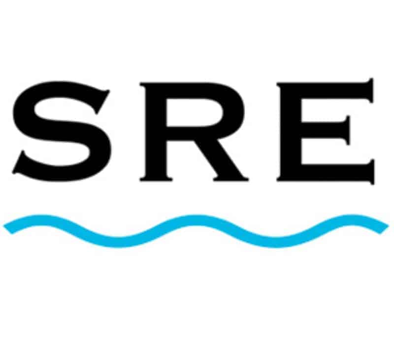 A wave embellishes the sre logo.