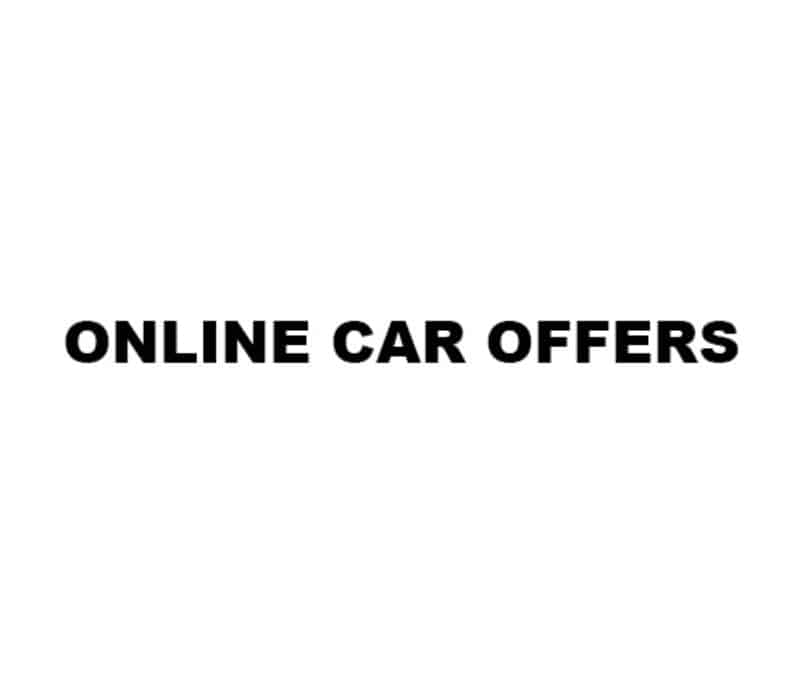 Online car offers on white background.