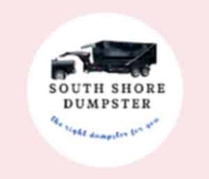 The logo for South Shore Dumpster, a company specializing in Plymouth dumpster rental.