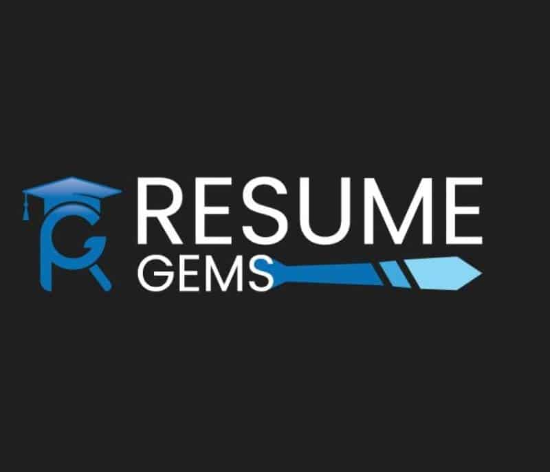 Resume Gems logo on a black background.